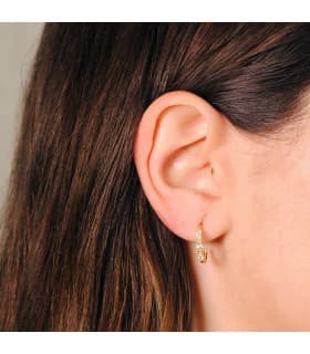 Orecchini a cerchio da donna con acquamarina Marquise - Modello Paradise