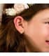 Pendientes niña Comunión cierre catalán Camila Oro 18K Perla conjunto juego flor
