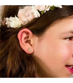 Pendientes niña Comunión Micaela Oro 18K Flor