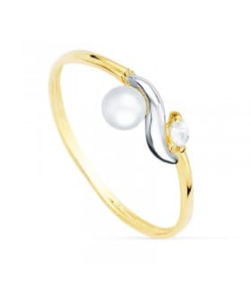 Mädchen-Ring 750er Gelb-/Weissgold 20545-2