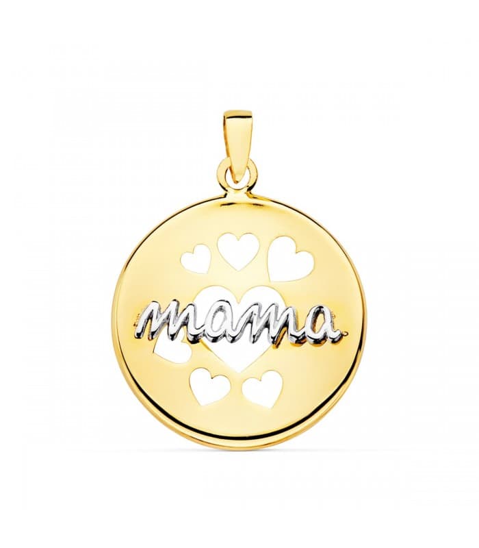 Anhänger MAMA 22098 Gelb-/Weissgold 750 - Geschenk für den Muttertag.