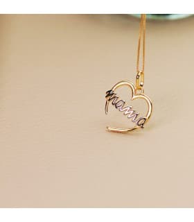 Pendentif Or Bicolore 18K Coeur Mamá