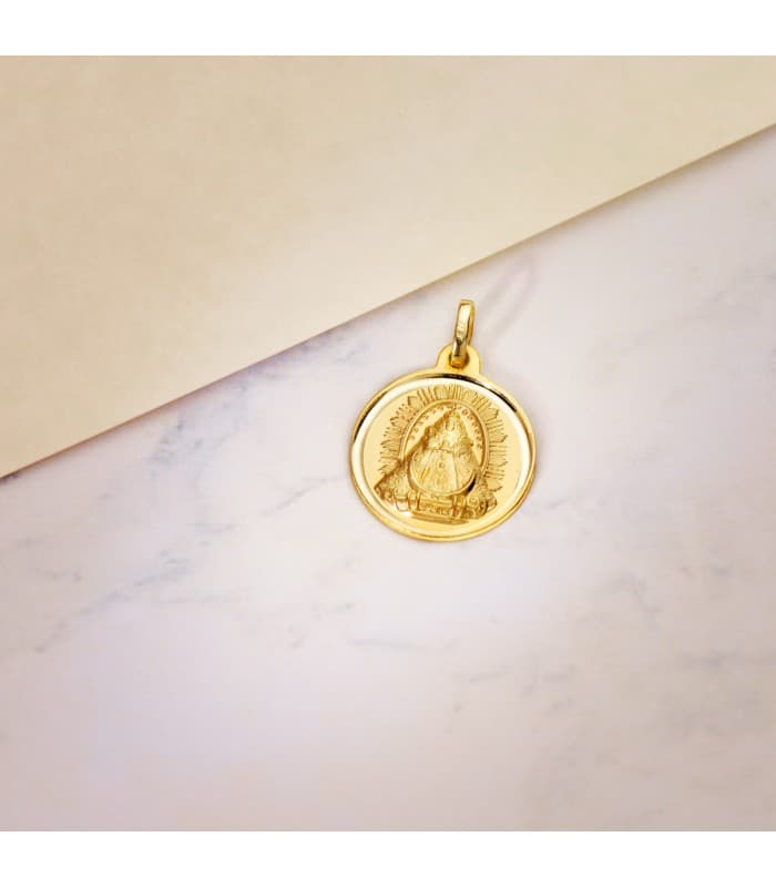 Médaille Notre-Dame des Neiges Or 18K 18mm Biseau