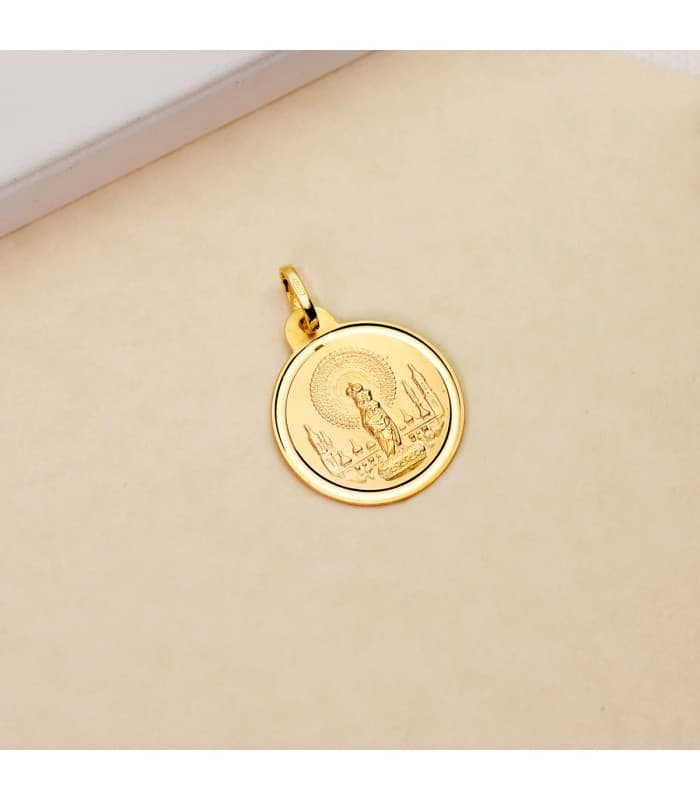 Medalla Virgen del Pilar 18 Ktes 20mm