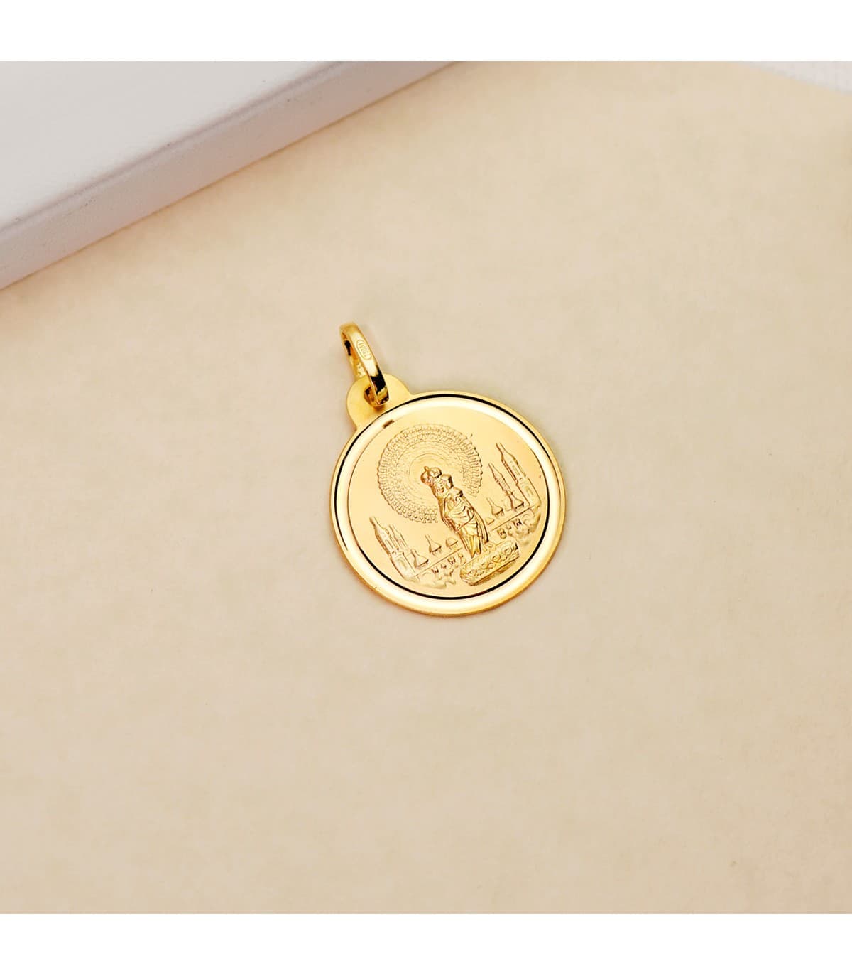Medalla Virgen del Pilar 18 Ktes 20mm