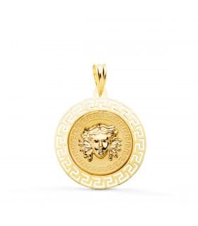 Médaille Meduse Or Jaune 18K 20 mm Grecque