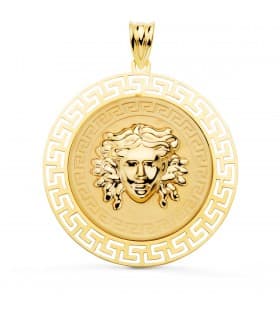 Médaille Méduse Or Jaune 18K 30 mm Grecque