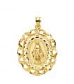 Medalla Virgen Milagrosa Cerco Oro 18K 30 mm