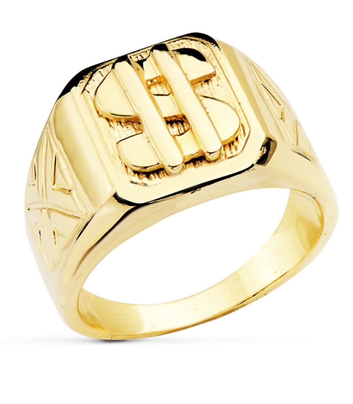 Chevalière Dollar en or jaune 18K