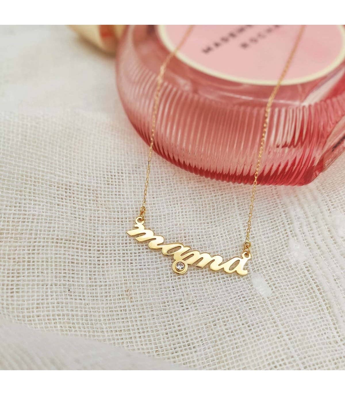 Collar mamá Oro amarillo 18K circonita - colgantes para el día de la madre
