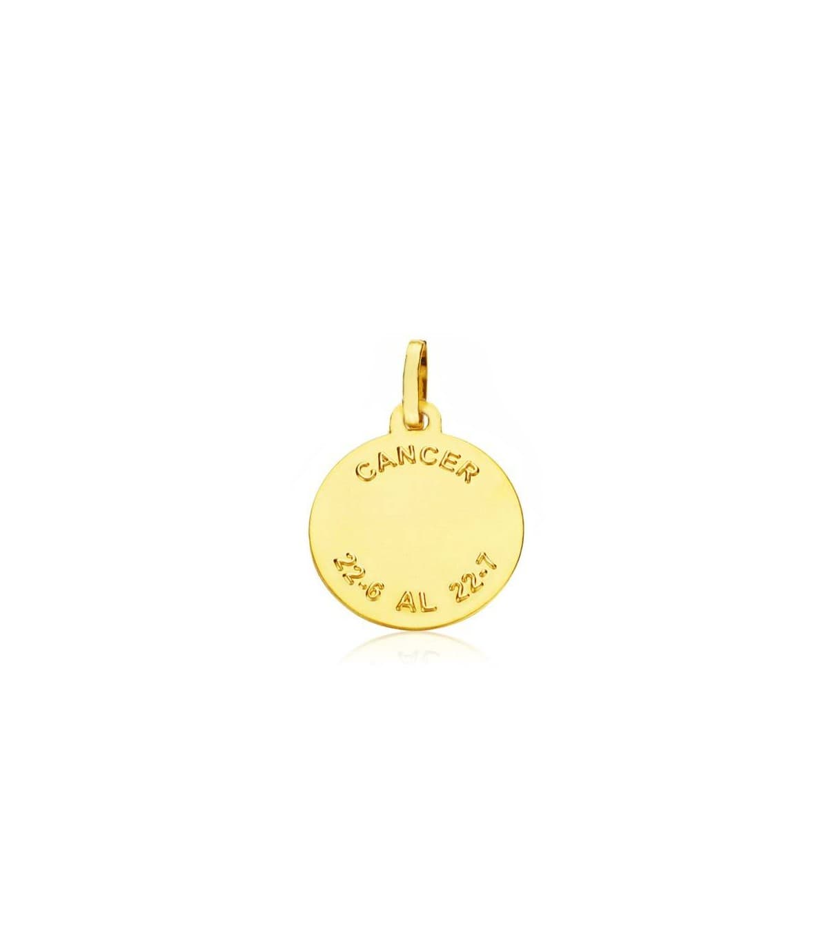Ciondolo rigato Segno Zodiacale Cancro 18 Kt 16mm