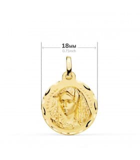 Escapulario Virgen Macarena y Cristo del Gran Poder 18k 18mm