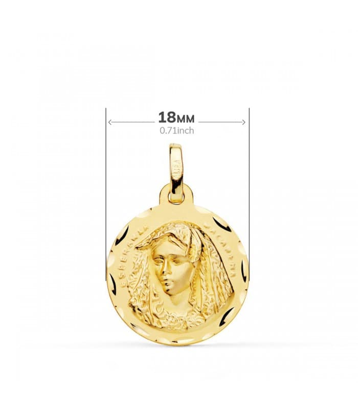 Scapulaire Vierge Macarena et Christ du Gran Poder Or 18K 18 mm