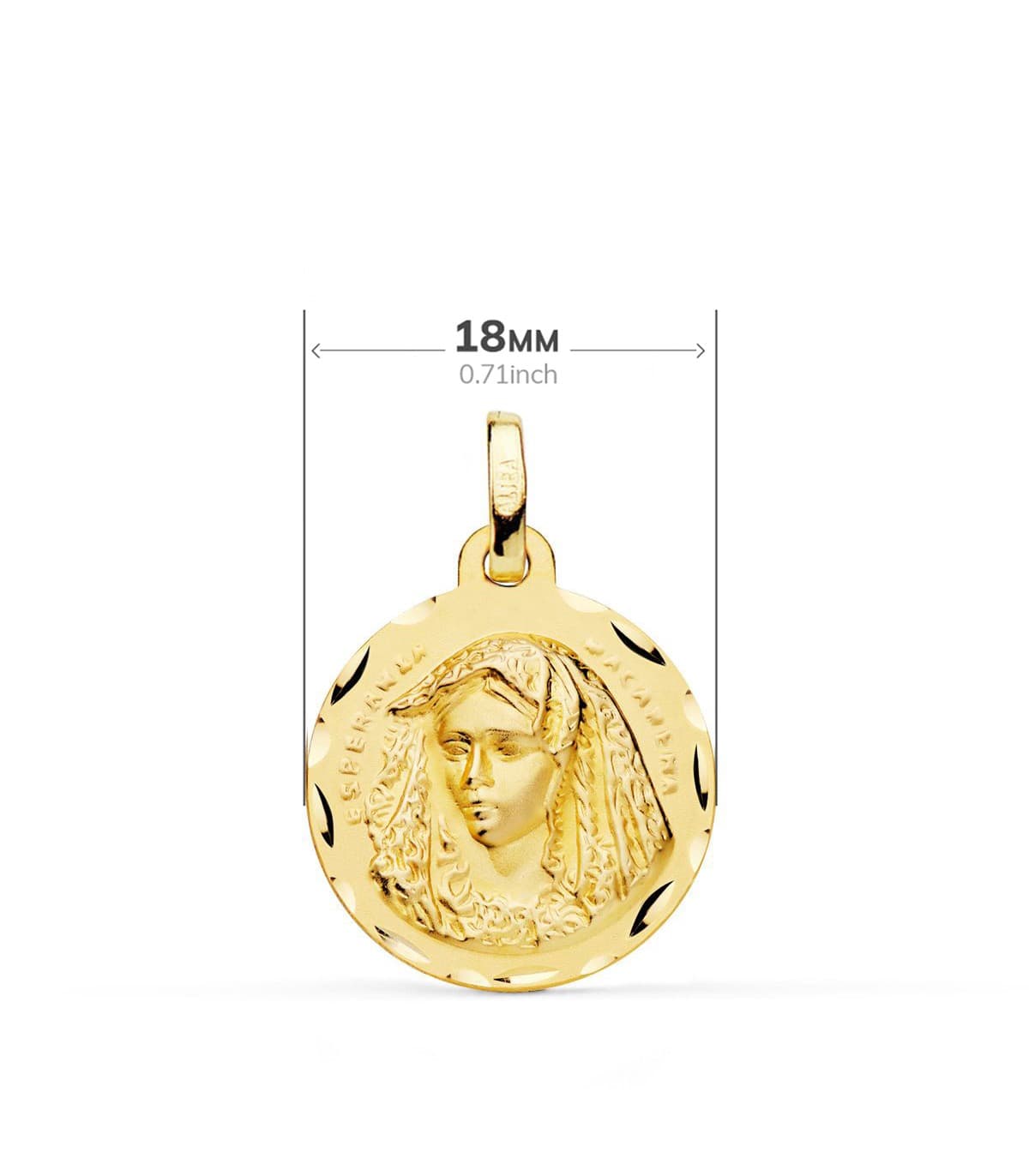 Escapulario Virgen Macarena y Cristo del Gran Poder 18k 18mm