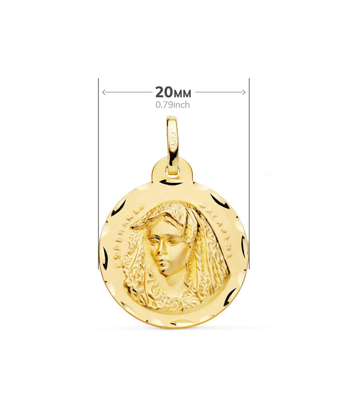 Scapulaire Vierge Macarena et Christ du Gran Poder Or 18K 20 mm