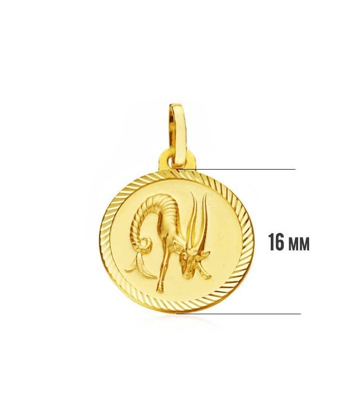 Pendentif Zodiaque Capricorne facetté 18 Carats 16mm