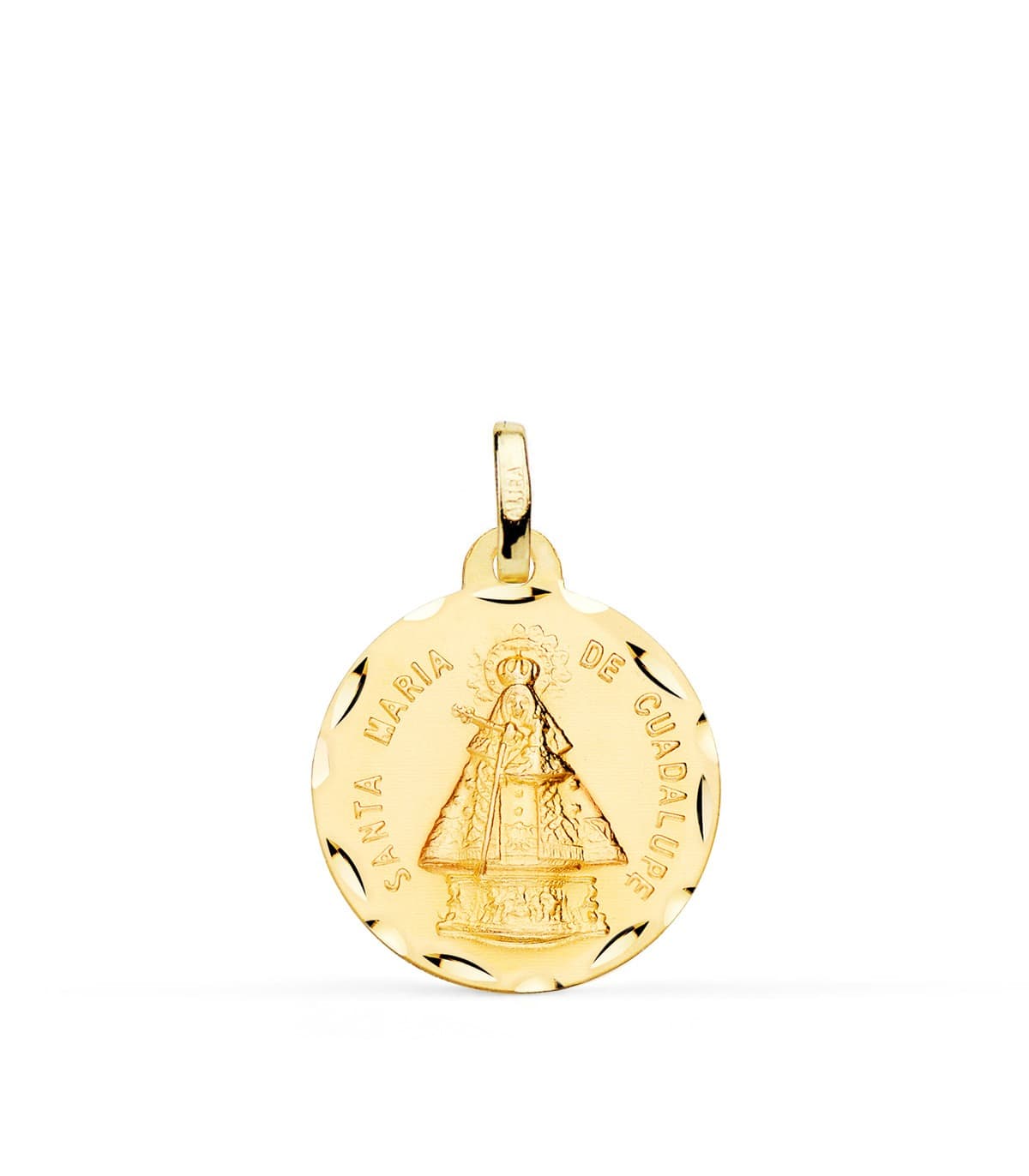 Medalla Virgen de Guadalupe Extremadura 18K 18 mm Tallada |comprar joyas online