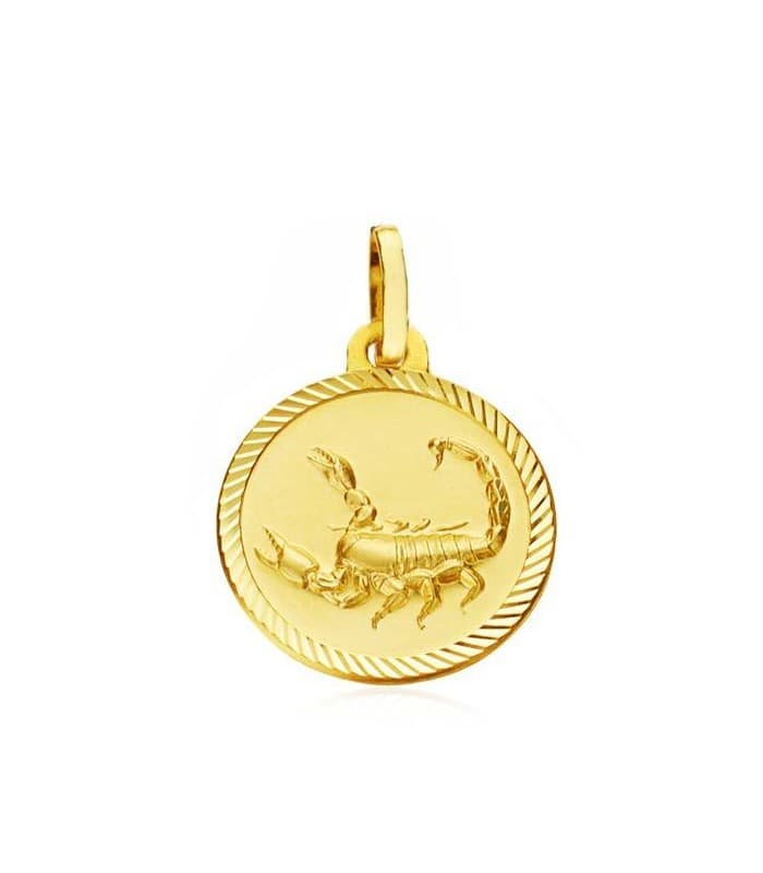 Pendentif Zodiaque Scorpion facetté 18 Carats 16mm