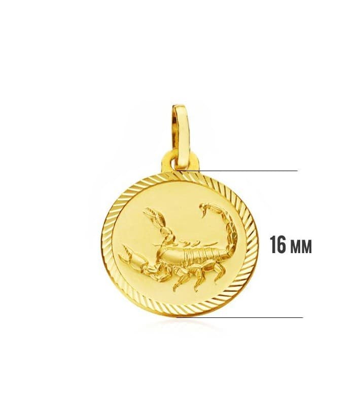 Pendentif Zodiaque Scorpion facetté 18 Carats 16mm