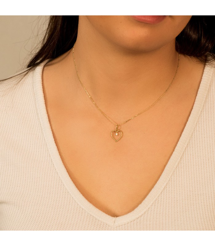 Colgante Oro Amarillo 18K Corazón 12 mm - regalos para san valentín - colgantes  de amor