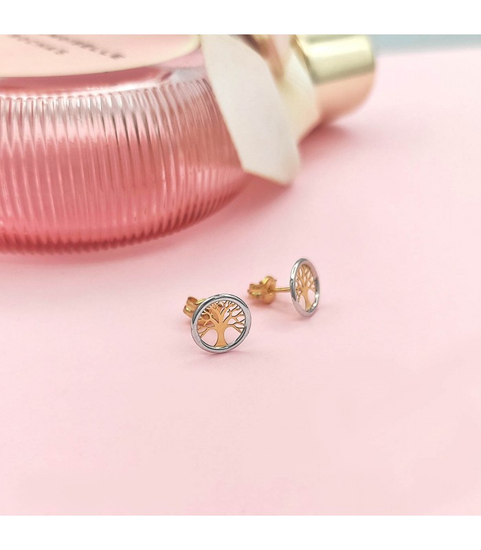Boucles d'oreilles femme arbre de vie Or BI 18K