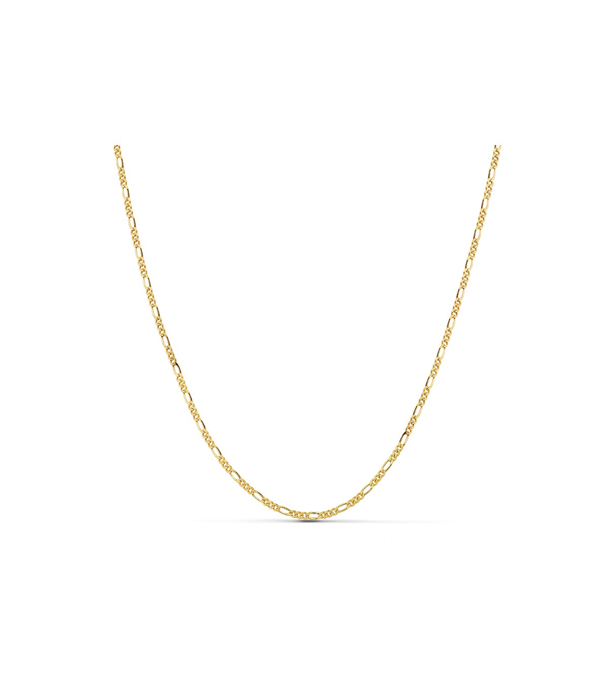 Chaîne Cheval Alternée Triple Or 18K 3x1 2 mm  40 cm