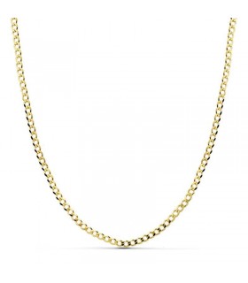Chaîne en or 750/1000 Gourmette 2.75 mm 60 cm, type maille cubaine pour homme.