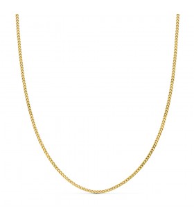 Catena a maglia groumette leggera in oro giallo 750, 45 cm 1,5 mm – Catenina donna cubana.
