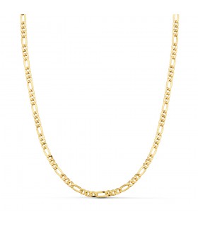Collana con catena figaro di 3,5 mm e 50 cm, maglia 3+1 grumetta alternata. Catene da uomo.
