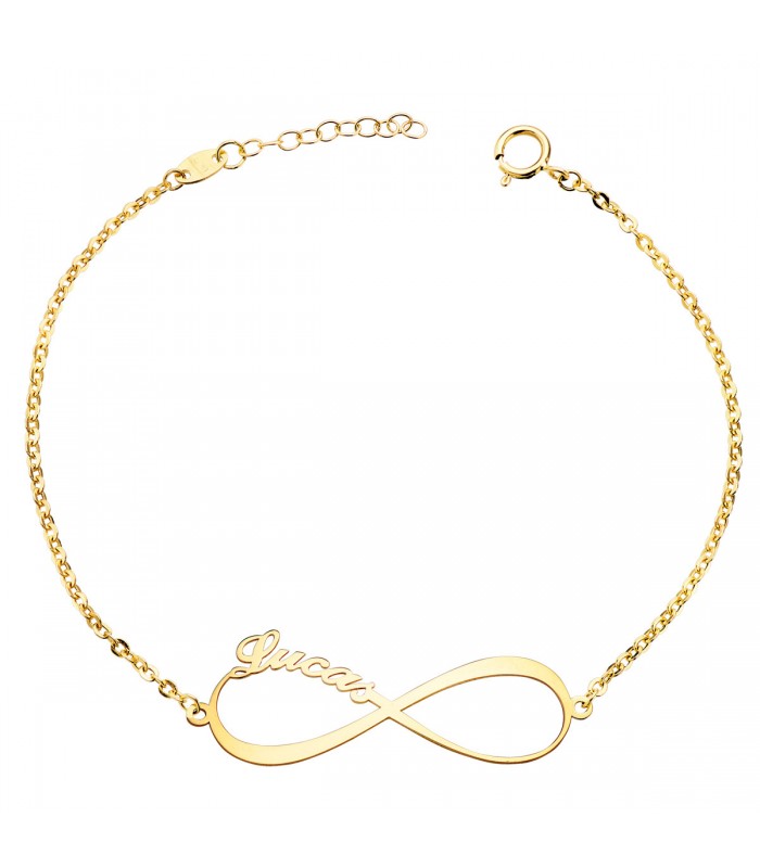 Bracciale infinito con nome in oro 18 carati
