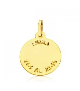 Pendentif Zodiaque Balance facetté 18 Carats 16mm