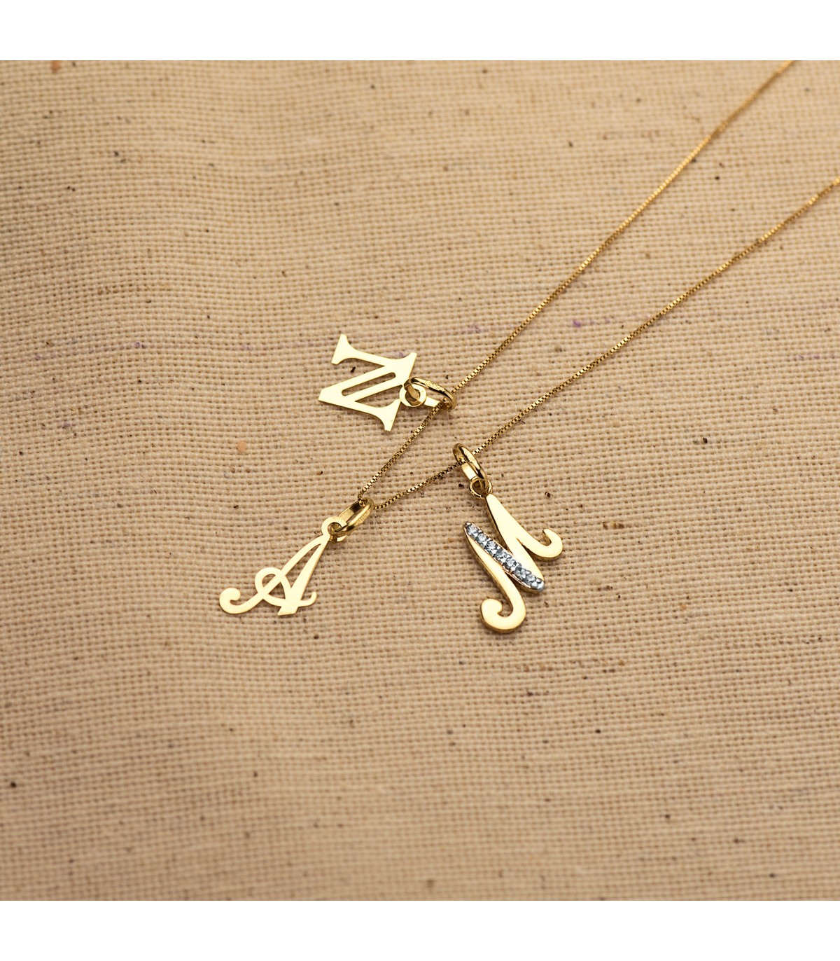 Lettres personnalisées, pendentif avec initiale prénom et chaînette - I