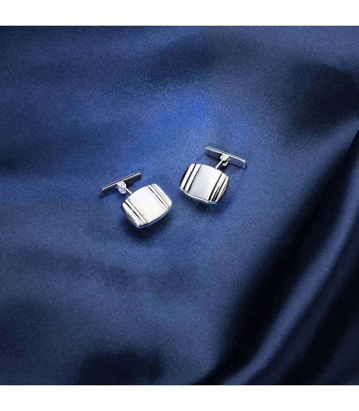 Gemelos para hombre de oro blanco