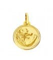 Ciondolo rigato segno zodiacale Leone 18 Kt 16mm