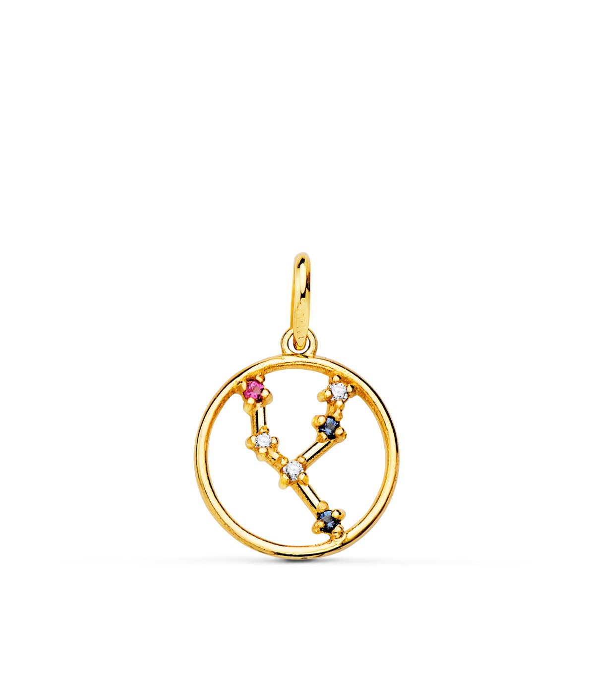 Anhänger Gold Sternzeichen STIER 18K & Zirkoniasteinen - Sternbild Gelbgold 12 mm