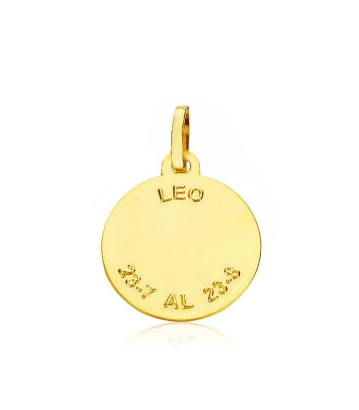 Ciondolo rigato segno zodiacale Leone 18 Kt 16mm