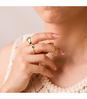 Oroscopo Gemelli, ciondolo in oro 18 kt - Costellazione di Segno zodiacale con pietre colorate, 12 mm