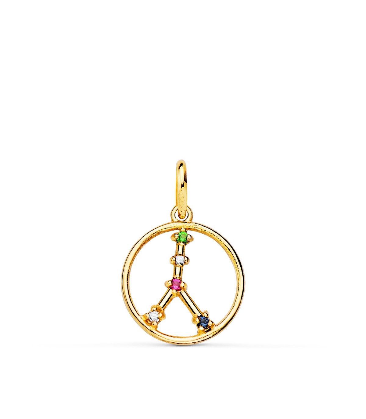 Anhänger Gold Sternzeichen Krebs 18K & Zirkoniasteinen - Sternbild Gelbgold 12 mm