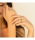 Sortija mujer Fringe Verde Oro Amarillo 18K anillo piedras colores