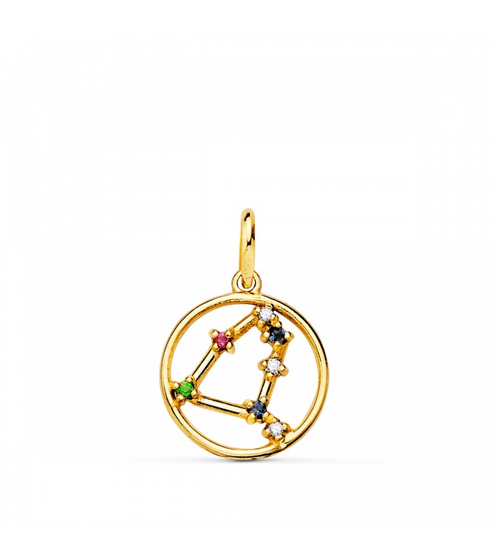 Anhänger Gold Sternzeichen Steinbock 18K & Zirkoniasteinen - Sternbild Gelbgold 12 mm
