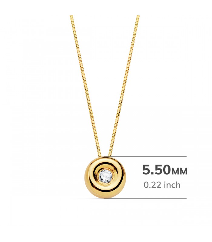 Collier Délice 0.020 Ct. Or Jaune 18K - ras de cou pour femme avec diamants - brillant serti clos
