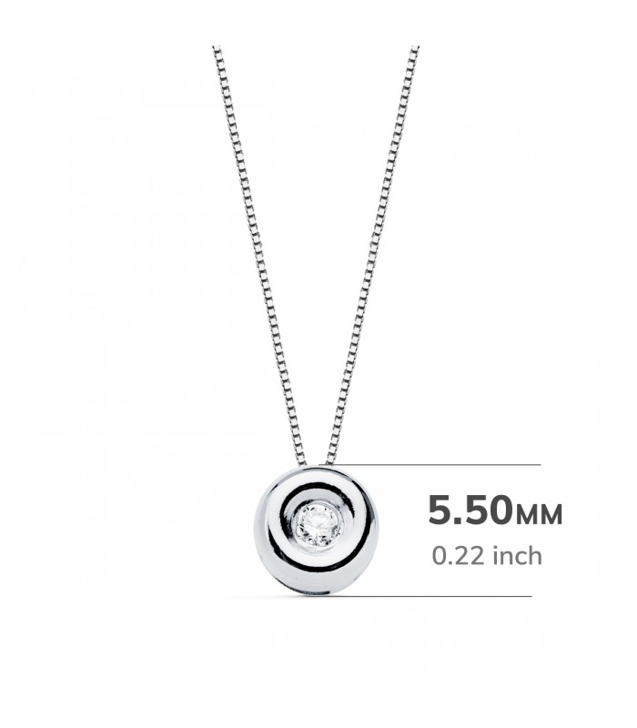 Collier or blanc 18 carats avec diamant. Collier pour mariage. Bijouterie en ligne, Alda Joyeros.