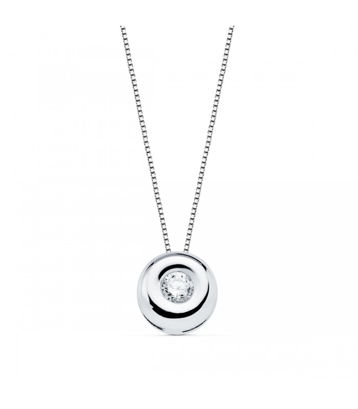 Collier Délice 0.050 Ct. Or Blanc 18K - ras de cou pur femme avec diamants
