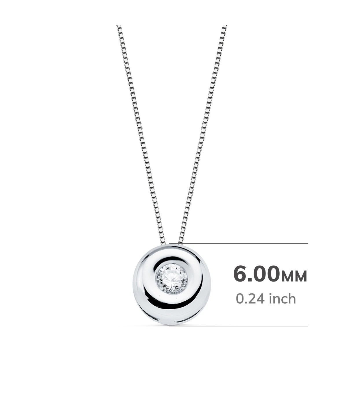 Gargantilla de mujer en oro blanco 18 kilates. Modelo Delicia con diamante 0.050 quilates.