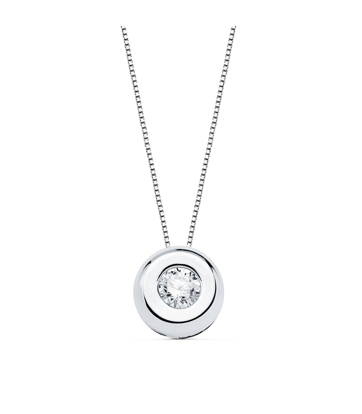 Collier Délice 0.100 Ct. Or Blanc 18K - ras de cou pur femme avec diamants