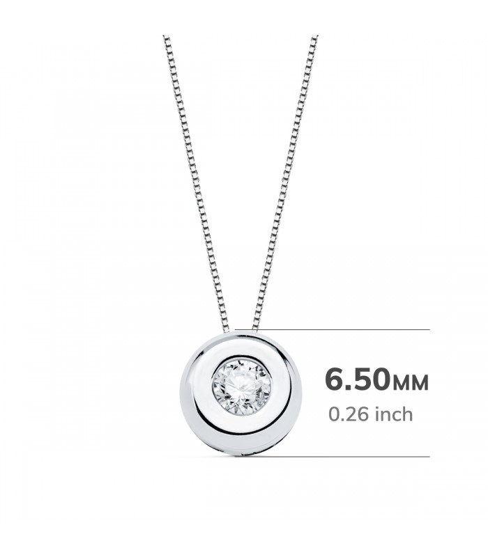 Collier pour femme modèle Délice en or blanc avec diamant 0.100 carat. Bijoux mariée.
