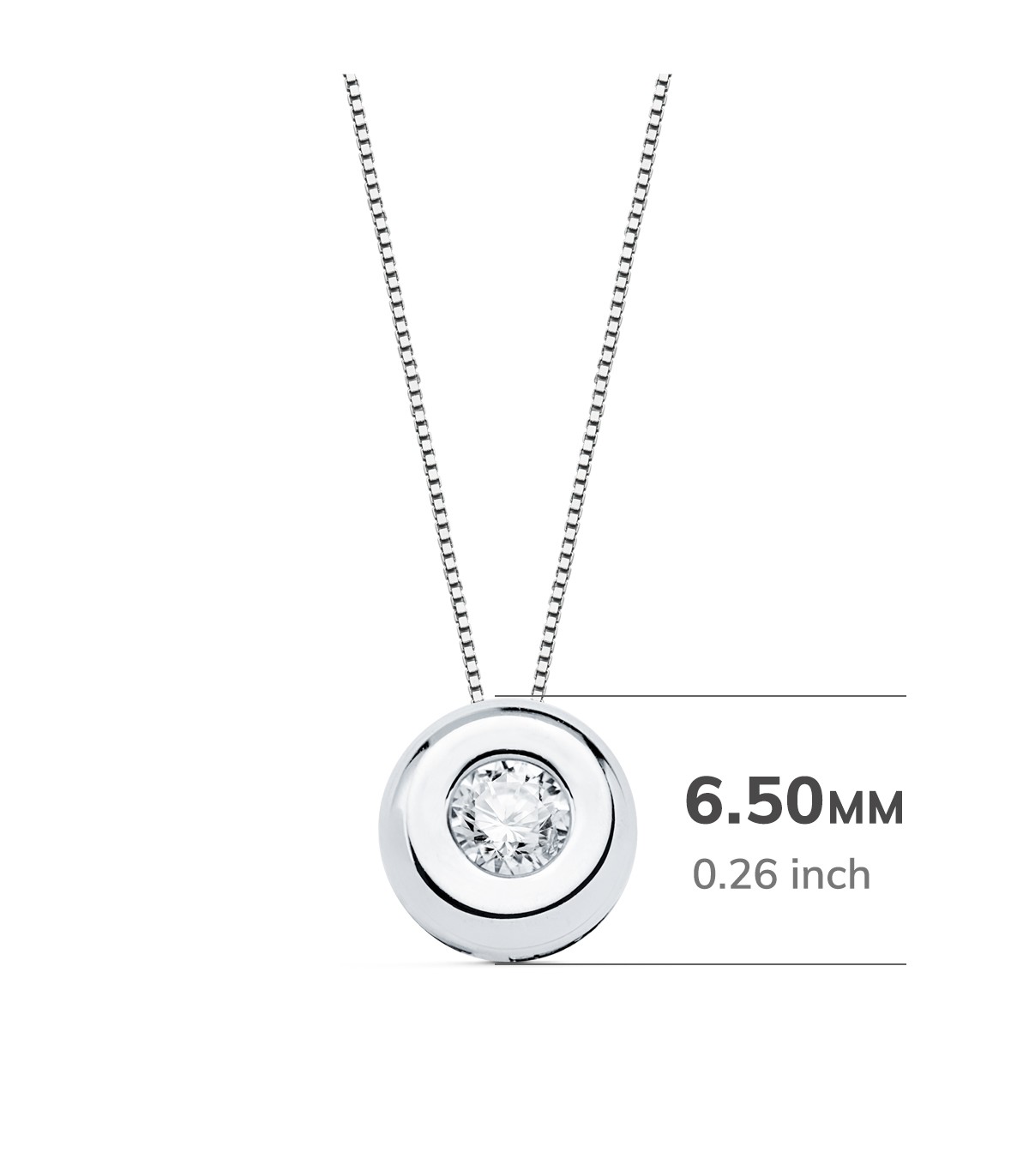Collar de oro blanco para mujer modelo Delicia. Colgante con diamante 0.100 quilates.