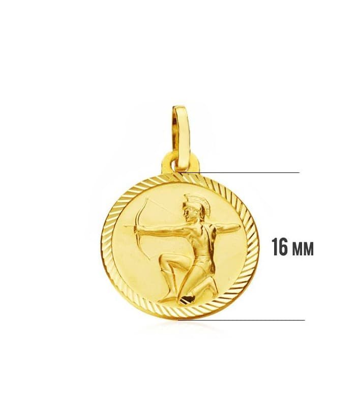 Pendentif Zodiaque Sagittaire facetté 18 Carats 16mm
