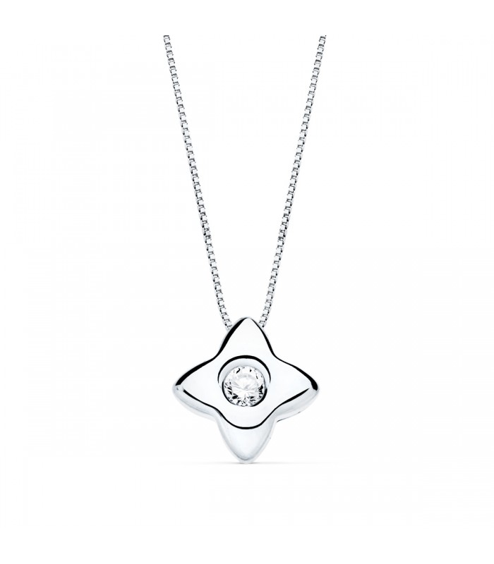 Gargantilla Estrella 0.050 Qtes. Oro Blanco 18K - collar con diamantes para mujer