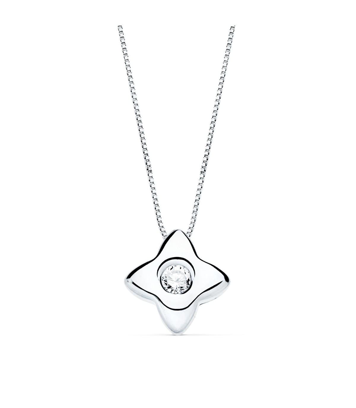 Gargantilla Estrella 0.050 Qtes. Oro Blanco 18K - collar con diamantes para mujer
